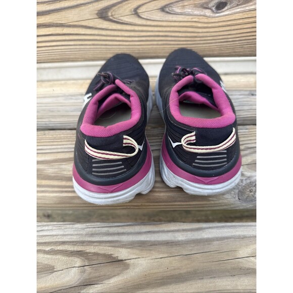 Hoka One One Womens Bondi 7 Black/Pink Running Sneakers Size 9.5 - Picture 4 of 8